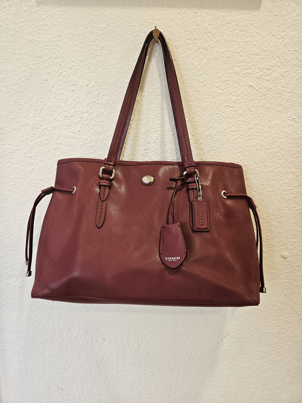 Coach Peyton Leather Drawstring Carryall (Style F29362)